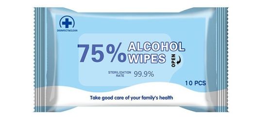 Antibakteri Disposable Wet Cotton Alcohol Wipe Pads Biodegradable