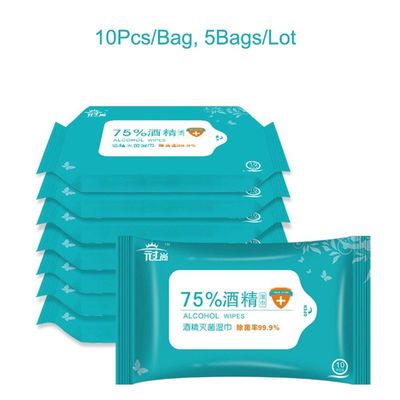 75% Disinfektan Antiseptik Alkohol Tisu Basah Non Woven Untuk Dewasa