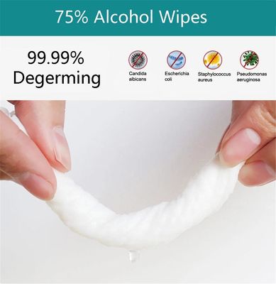 75% Disinfektan Antiseptik Alkohol Tisu Basah Non Woven Untuk Dewasa