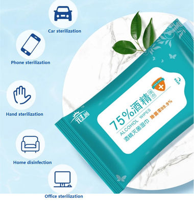 75% Disinfektan Antiseptik Alkohol Tisu Basah Non Woven Untuk Dewasa