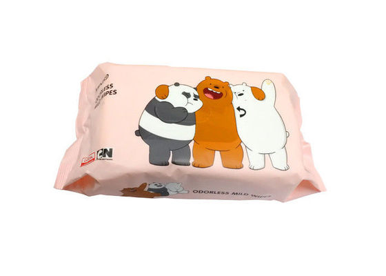 Tisu Bayi Non Alkohol Ringan Tanpa Bau 80PCS Flowpack Dengan Stiker